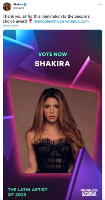 Shakira obtiene una nominación a