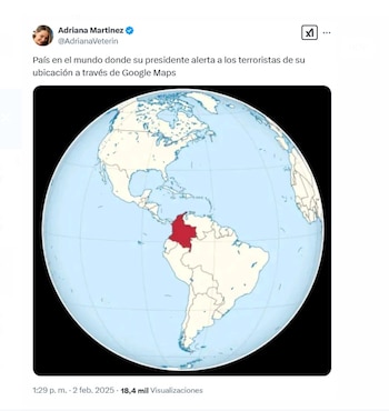 Con humor y críticas, los usuarios de las redes sociales no tardaron en crear memes tras la publicación del presidente Petro, que compartió sin contexto un mapa con la ubicación del ELN - crédito X