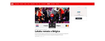 "Lukaku remata a Bélgica" (As,