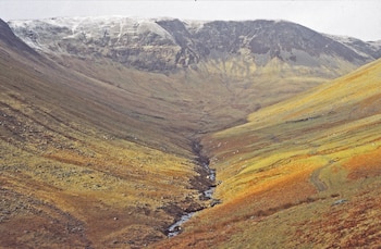 El valle de Carrifran en antes del proyecto. (Borders Forest Trust)
