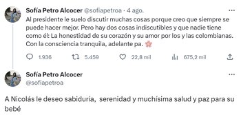 Mensaje de Sofía Petro a