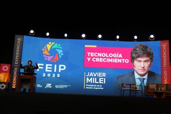 El Presidente Javier Milei, ayer,