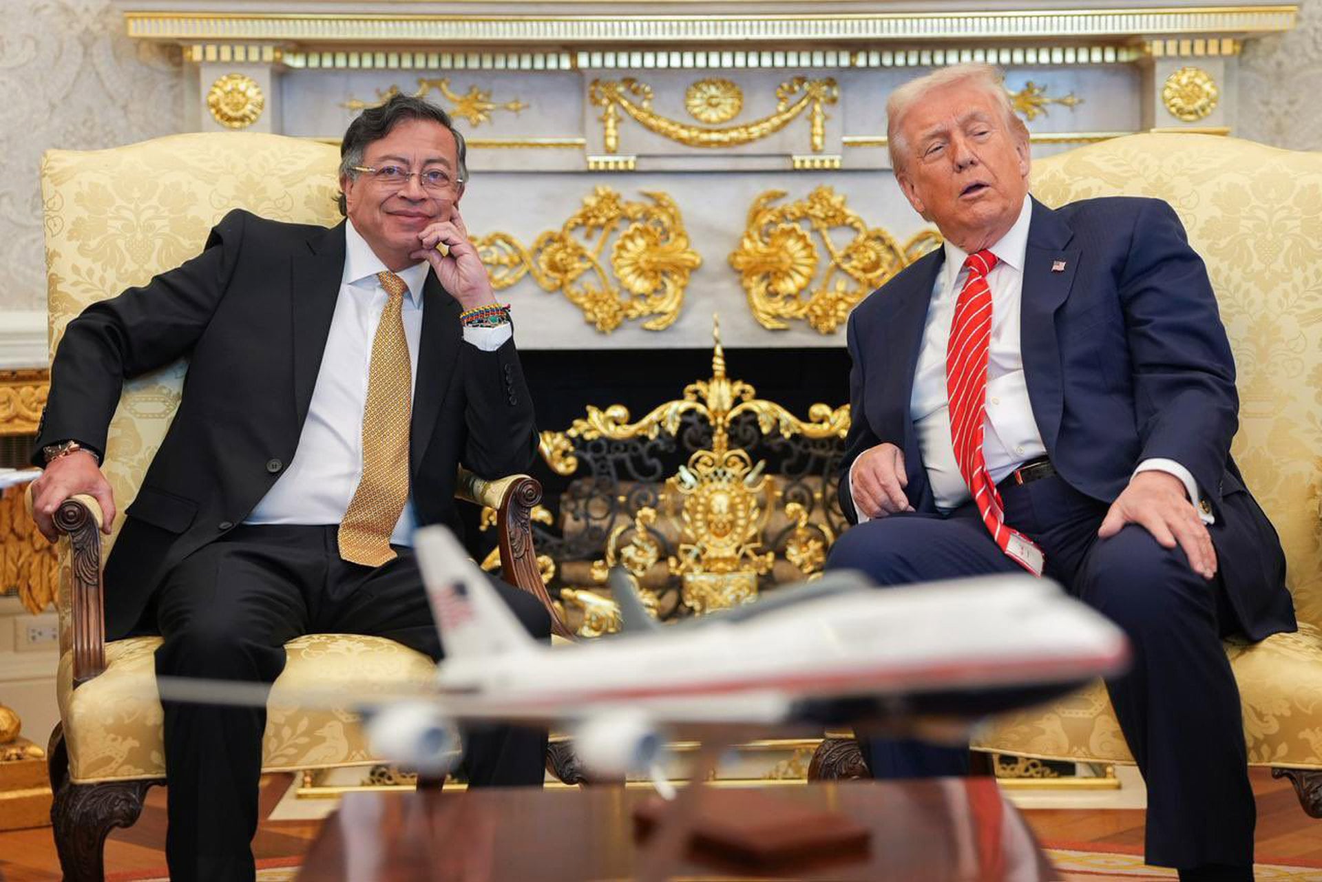 ARCHIVO: El presidente de Colombia Gustavo Petro y Donald Trump, líder de Estados Unidos, el 3 de febrero de 2026 en la Casa Blanca de Washington (DPA)