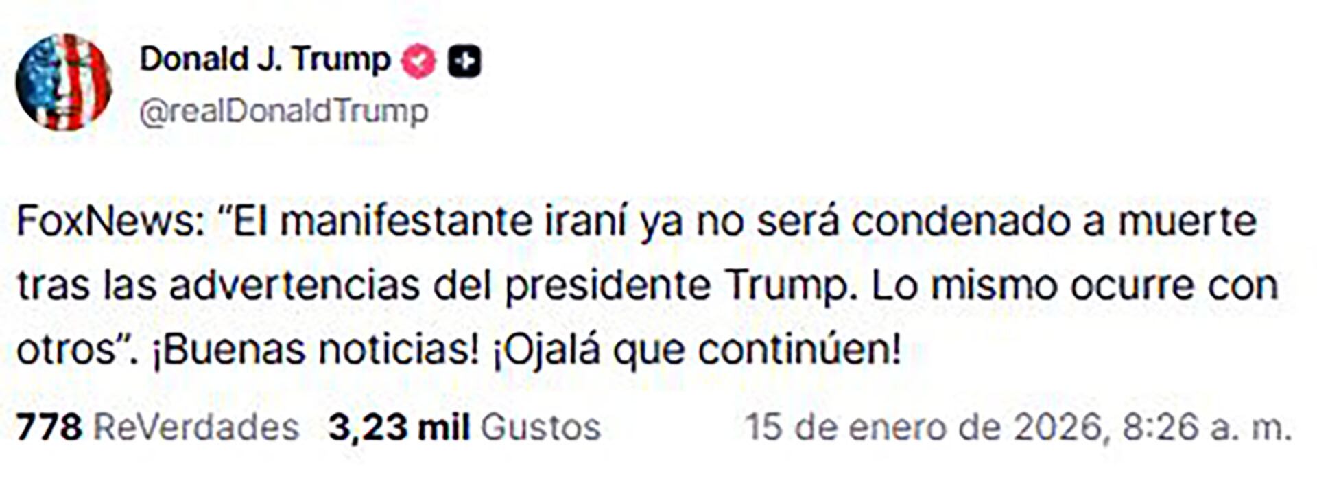 El mensaje de Donald Trump