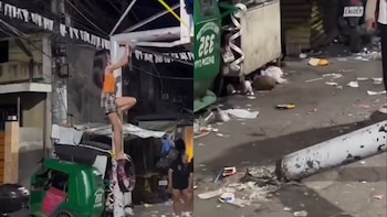 Intentó bailar en un aro