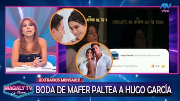 Magaly Medina advierte posible crisis entre Hugo García e Isabella Ladera tras el ‘sé feliz’ que publicó justo en la boda de Mafer Neyra
