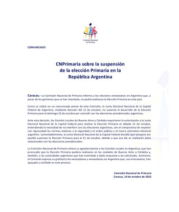 La oposición venezolana suspendió en
