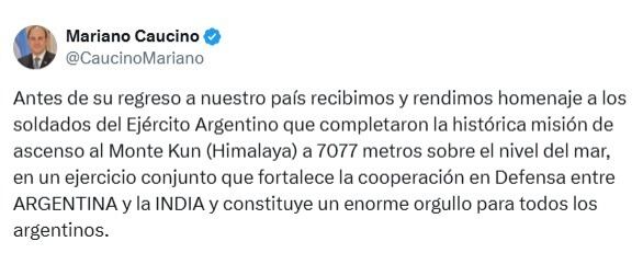 El mensaje del embajador argentino en la India