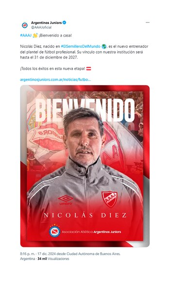 Nicolás Diez se convirtió en