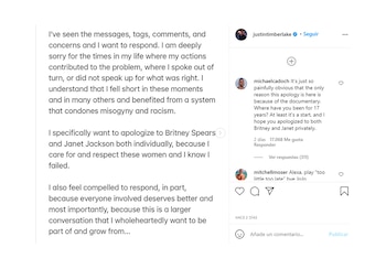 Justin Timberlake se disculpó con