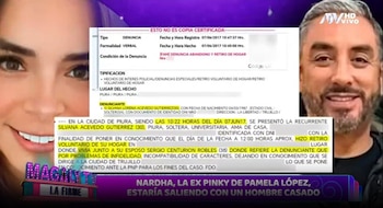 Nardha Velarde y empresario casado