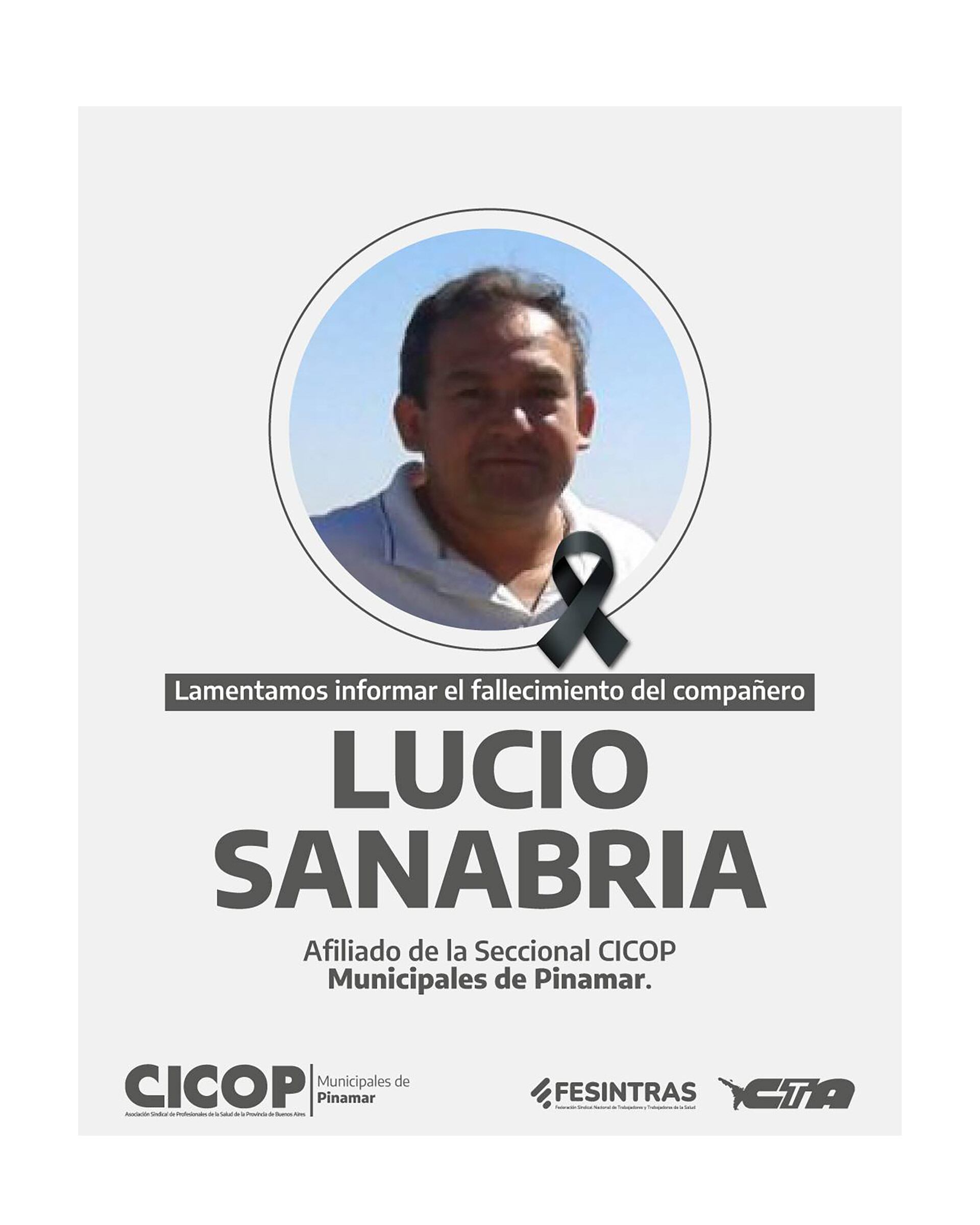 Desde la CICOP informaron la triste noticia