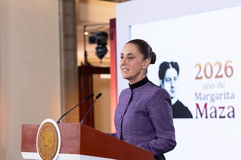 Sheinbaum durante la conferencia de