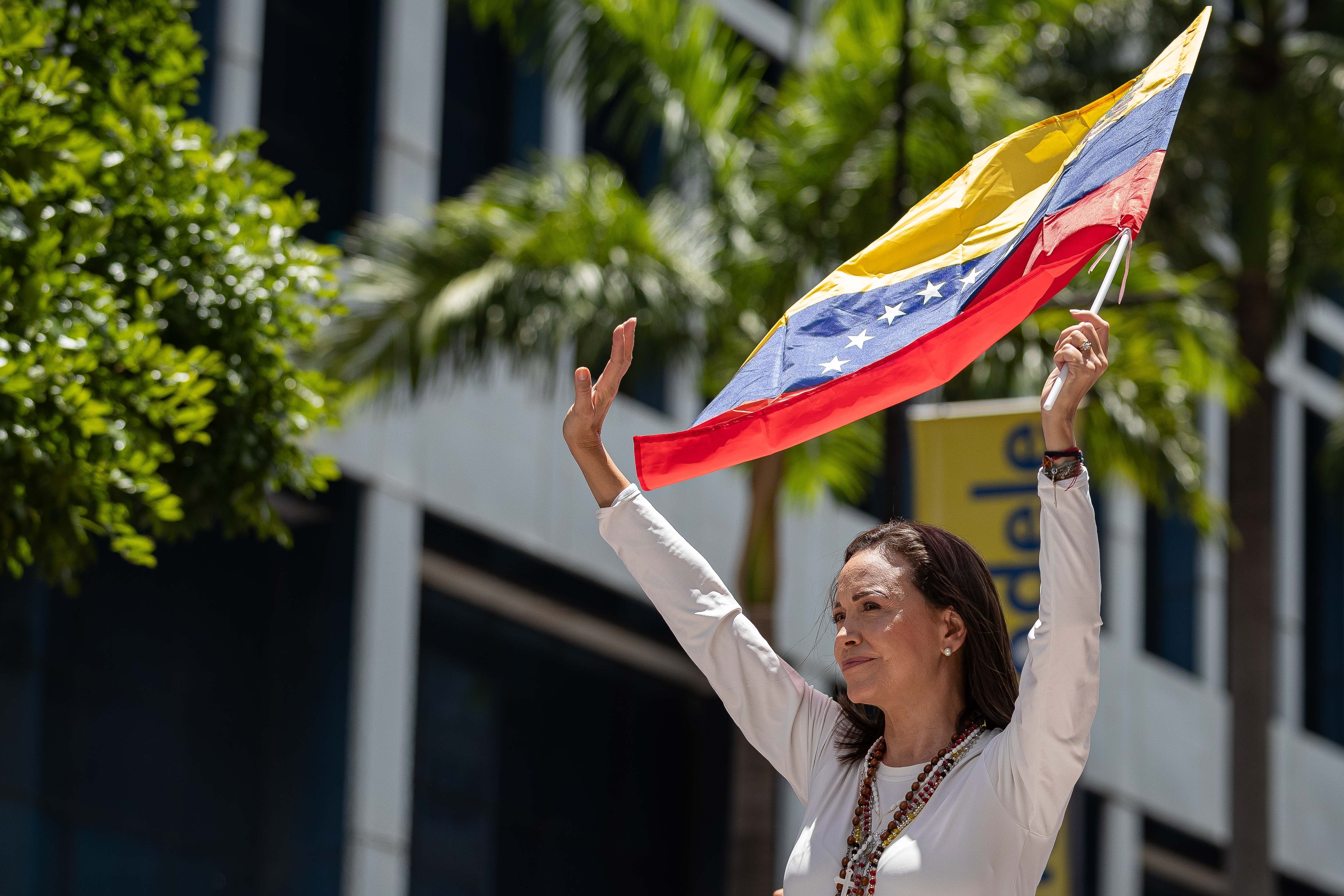 María Corina Machado advirtió que los venezolanos no se dejarán doblegar ante la represión del régimen chavista (EFE/ Ronald Peña)