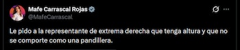 Mafe Carrascal - crédito @MafeCarrascal/X