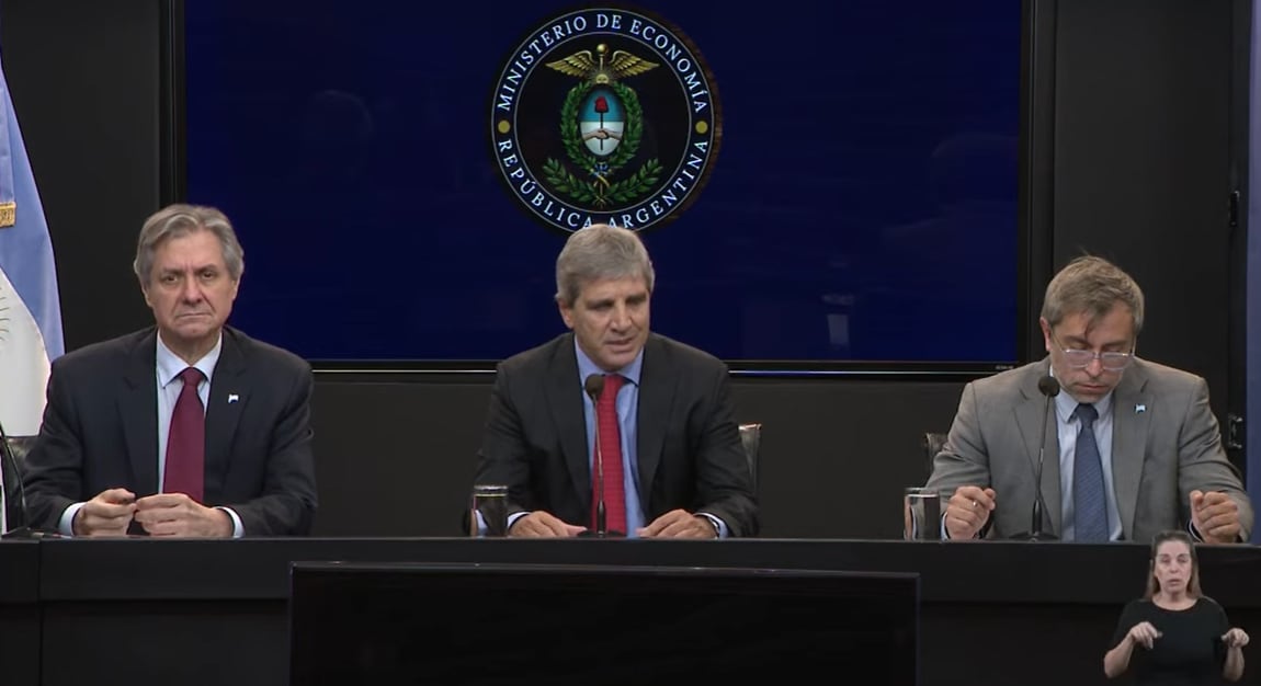 José Luiz Daza, Luis Caputo y Federico Furiase