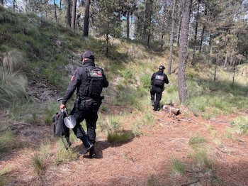 Los restos fueron encontrados en las inmediaciones del paraje conocido como Arco Blanco, a unos 100 metros de la carretera federal Paso de Cortés-Puebla Foto: SSP Edomex