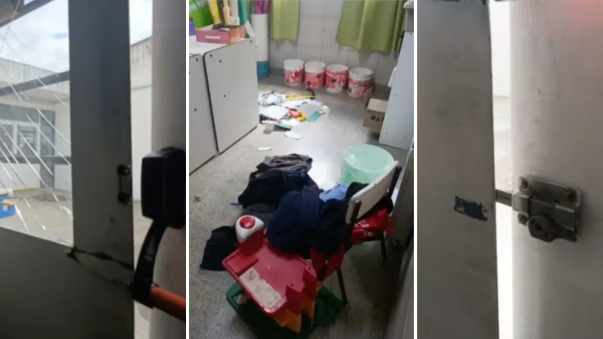 Hallaron aulas y otros sectores del jardín revueltos, con objetos desparramados y equipos faltantes (Gentileza)