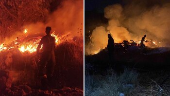 Reportaron fuerte incendio en cerro