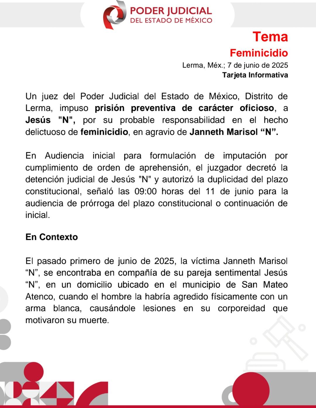 Luego de que fuera encontrado el cuerpo sin vida de la funcionaria, las autoridades trasladaron al hospital a su pareja sentimental. (X/@PJEdomex)