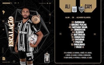 Alineaciones de Atlético Mineiro para enfrentar a Alianza Lima.
