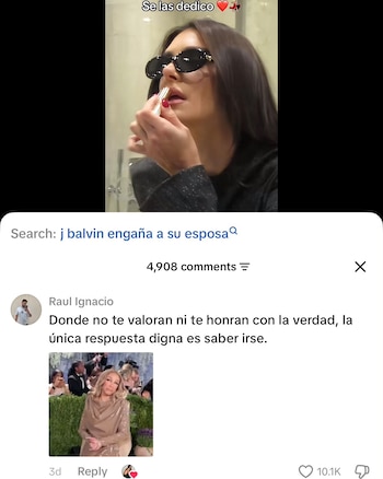 Un “me gusta” de Ferrer en TikTok dio lugar a especulaciones sobre una presunta infidelidad - crédito Valentina Ferrer / TikTok