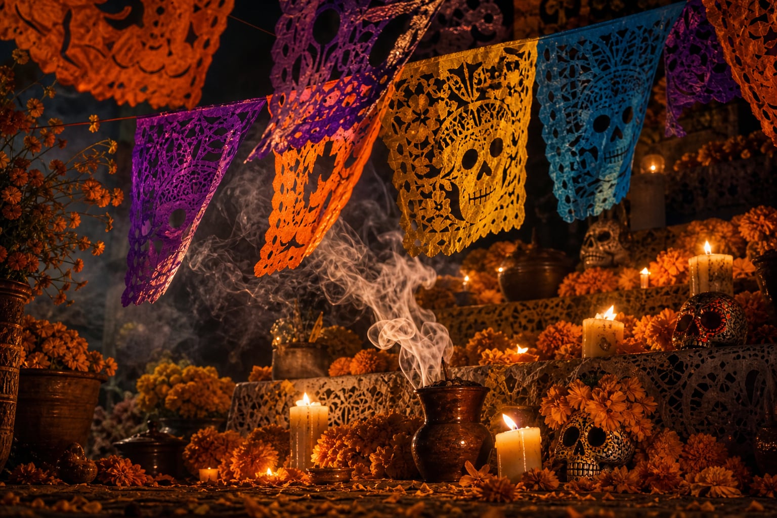 La tradición sostiene que los pétalos de cempasúchil guían a las ánimas desde la entrada del hogar o el panteón hasta la ofrenda, gracias a su color y aroma intensos. (Imagen Ilustrativa Infobae)