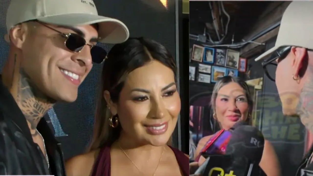 Paul Michael sorprendió a Pamela López en la conferencia del videoclip
