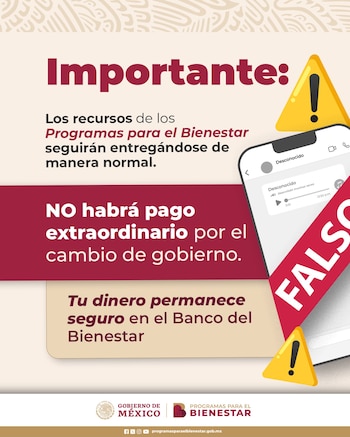Autoridades mexicanas alertaron a los beneficiarios de la Pensión del Bienestar 2024 sobre un nuevo intento de fraude que circula a través de audios enviados por WhatsApp.