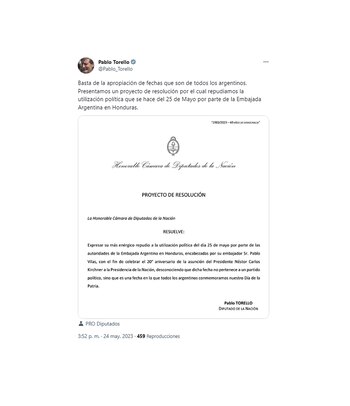 El proyecto de resolución que