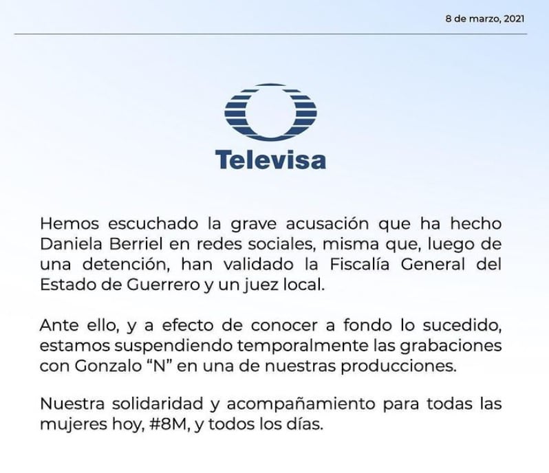 El comunicado de Televisa