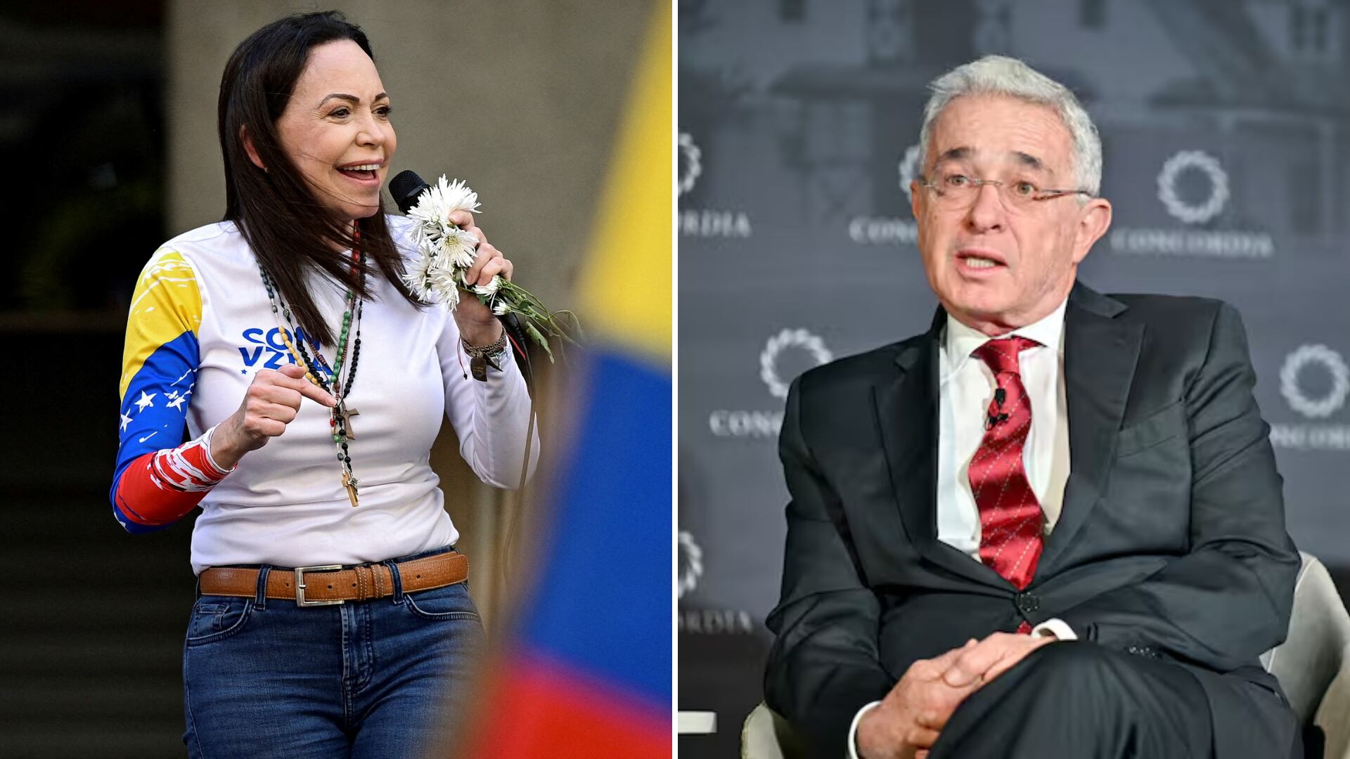 El expresidente Álvaro Uribe Vélez salió en defensa de María Corina Machado - crédito Leonardo Fernández Viloria/Reuters - Concordia