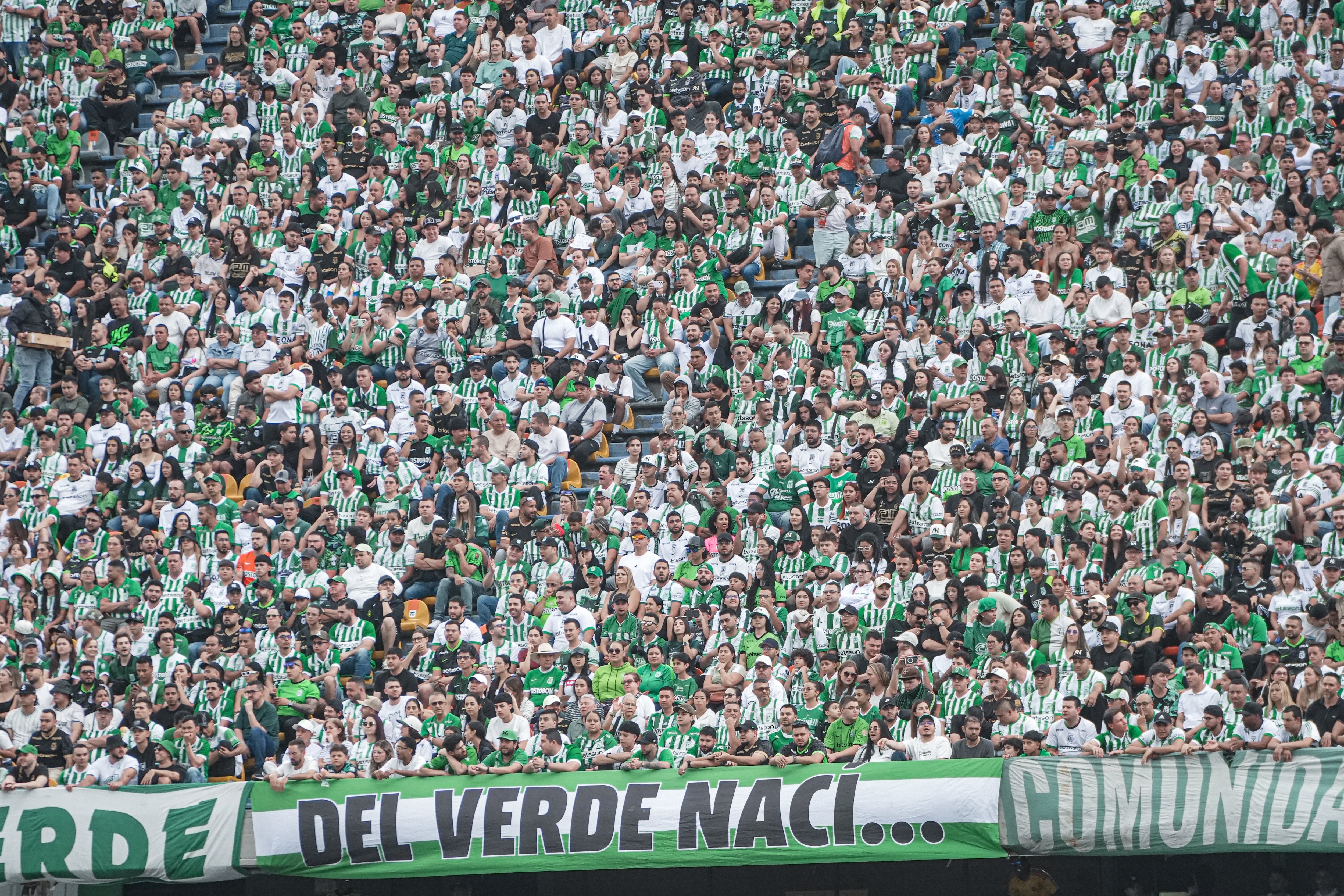 41.551 espectadores en el Atanasio Girardot vieron la victoria de Atlético Nacional 2-0 ante Águilas Doradas - crédito Atlético Nacional