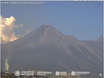 Imagen 1: Volcán Fuego de Colima, 13:31 h (hora local).