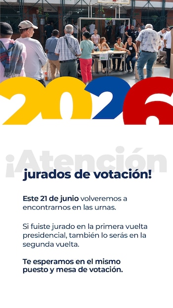 Los jurados de votación deberán presentarse en el mismo puesto y en la misma mesa donde prestaron servicio el 31 de mayo, sin nuevo sorteo - crédito @Registraduria/X
