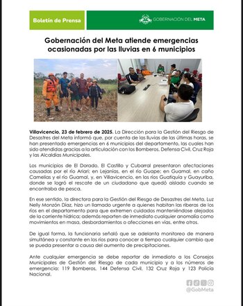 Comunicado de la Gobernación del