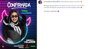 La creadora de contenido aseguró que llegará al reality con la intención de ganar - crédito @telemundo @yinacalderontv/ Instagram