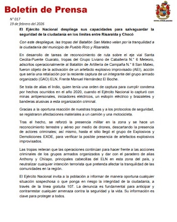 Las tropas del Ejército Nacional intensificaron su