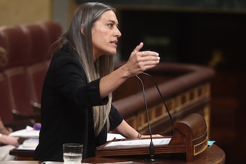 La portavoz de Junts en el Congreso, Miriam Nogueras, durante una sesión de control al Gobierno, en el Congreso, a 25 de marzo de 2026, en Madrid