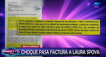 Magaly revela el contenido de cartas notariales enviadas a Laura Spoya por accidente, deudas y presunto incumplimiento de contrato.