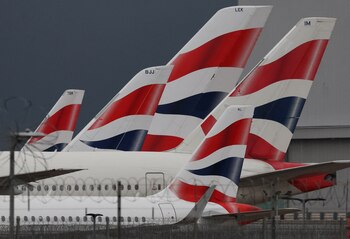 Aviones de British Airways varados