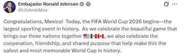 Johnson subraya cooperación regional en la organización del Mundial.
