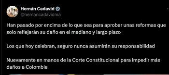Hernán Cadavid cuestionó la aprobación