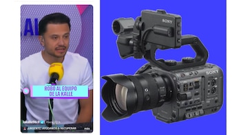La cámara principal robada, una Sony FX6 de Caracol Televisión, está valorada en hasta $45 millones de pesos por sus características y accesorios - crédito @lakalle96.9/ TikTok