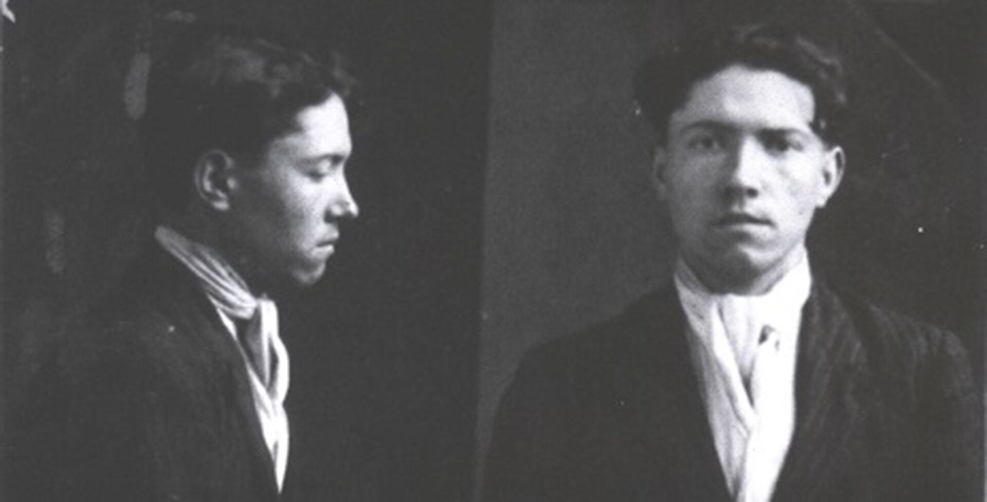 Foto de prontuario del anarquista Joaquín Penina que, de joven, había emigrado a la Argentina