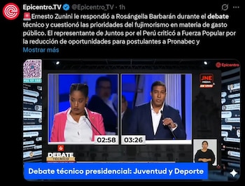 Memes invaden X tras enfrentamiento entre Rosangella Barbarán y Ernesto Zunini. Captura: x.