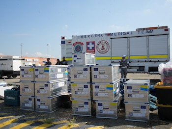 Colombia despliega hospital de campaña para atender a damnificados por terremoto en Venezuela-crédito Unidad Nacional para la Gestión del Riesgo de Desastres (Ungrd)