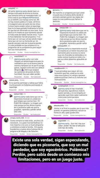 Jimmy Santi se defiende de