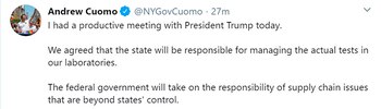 El tuit de Andrew Cuomo