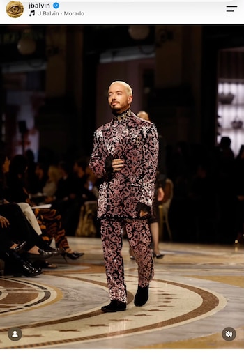 J Balvin participó en Vogue World Milano 2026, realizado en la Galería Vittorio Emanuele II - crédito @jbalvin / Instagram